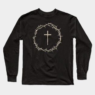 The Crown of Thorns With Cross Long Sleeve T-Shirt